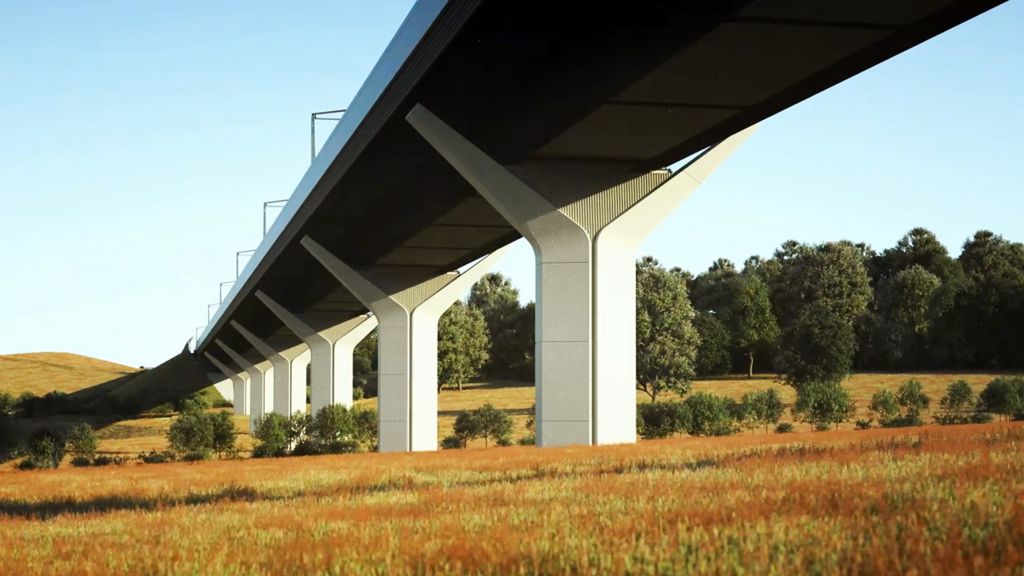 Visualisation of HS2's Wendover Dean Viaduct in Buckinghamshire