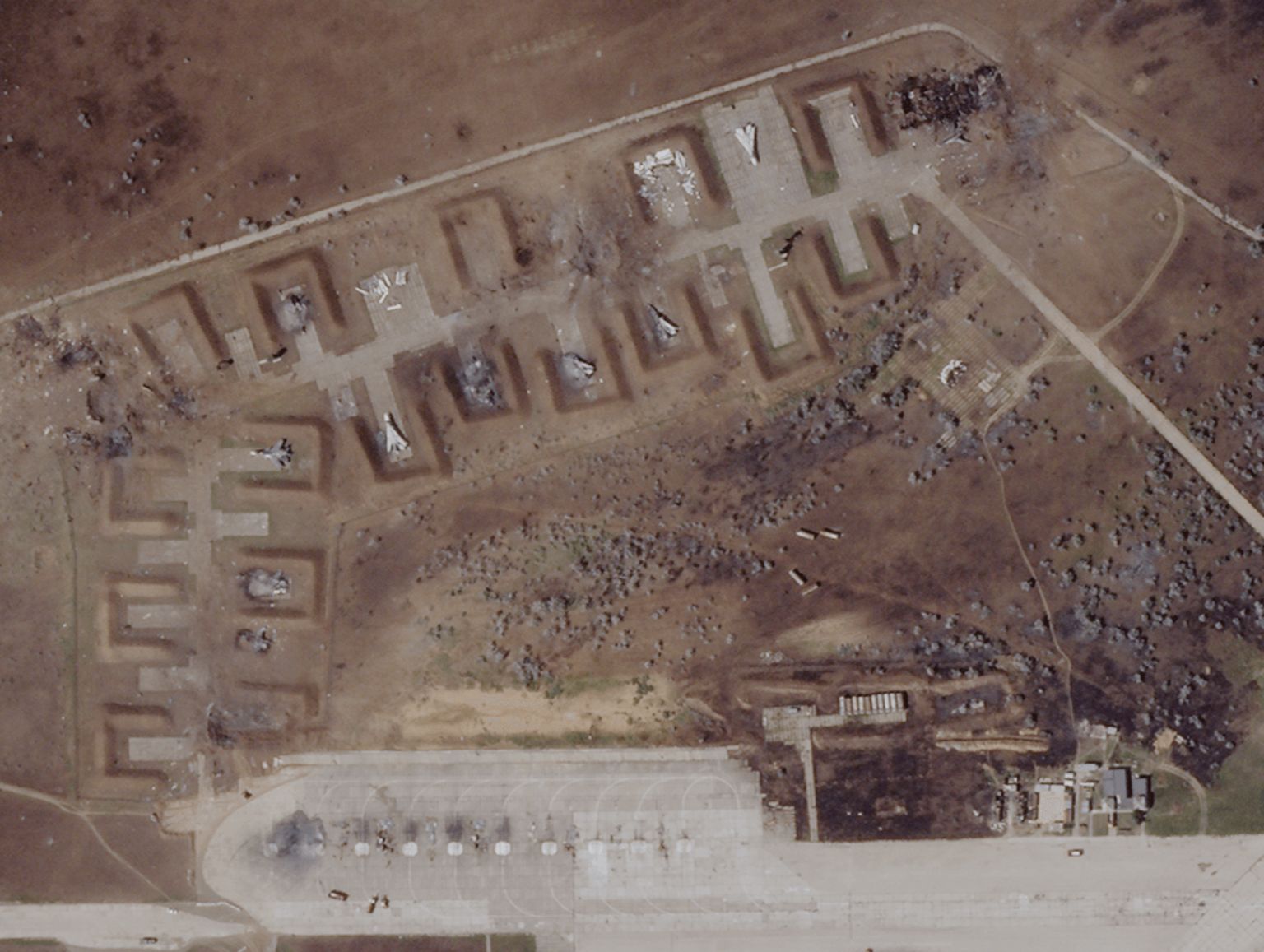 Saki military airbase after shot