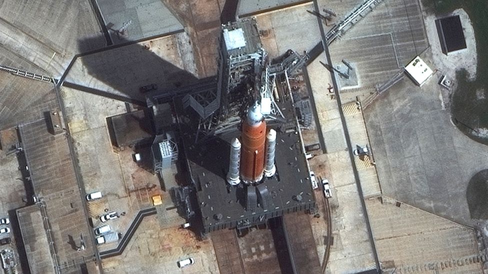 SLS as seen from space