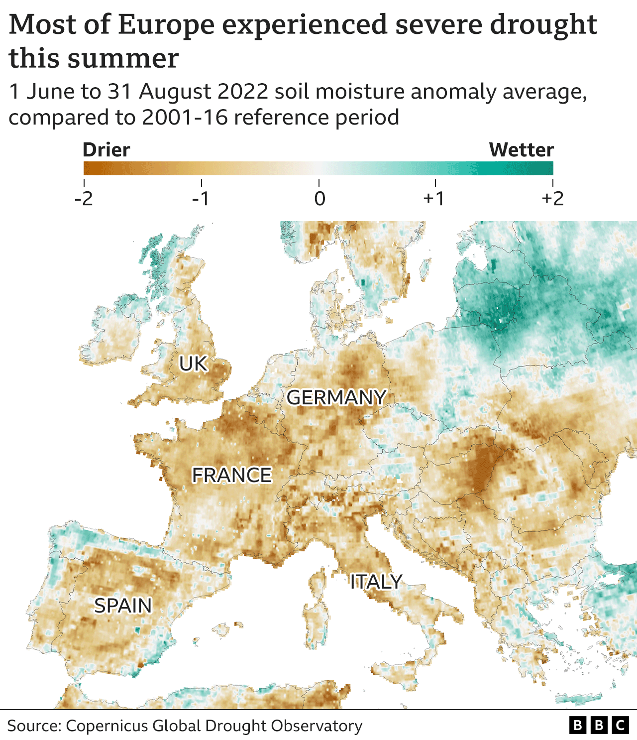 Europe drought map